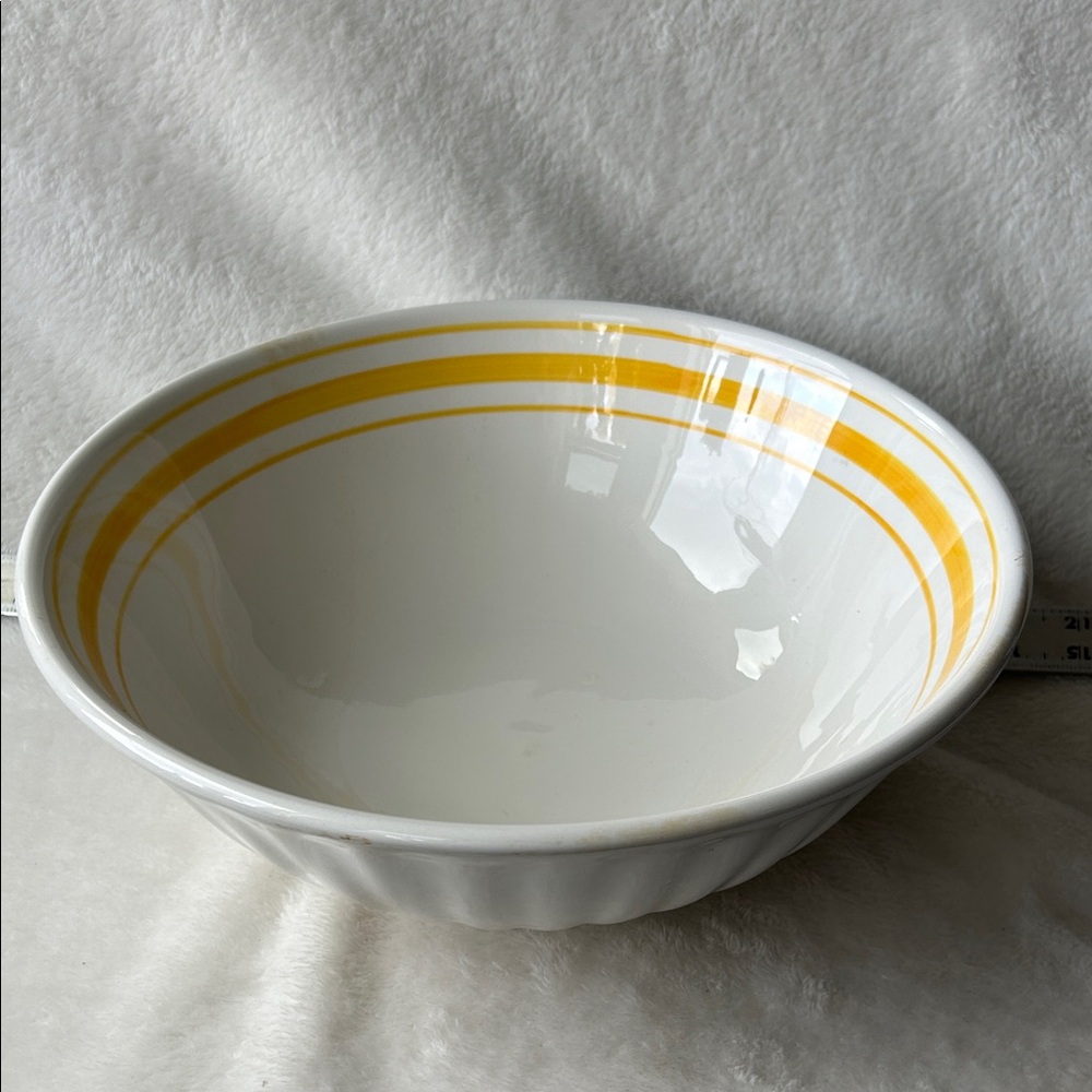 Yellow or blue Striped Ceramic pasta 12” diameter made in Italy  Bowls